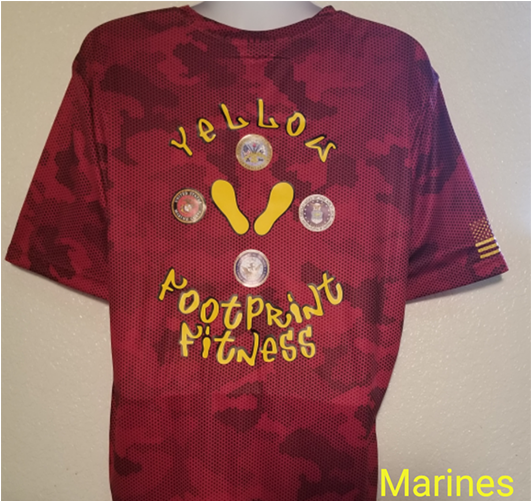 Yellow Footprint Fitness Marines Tshirt - Long-sleeved T-shirt Clipart (700x500), Png Download