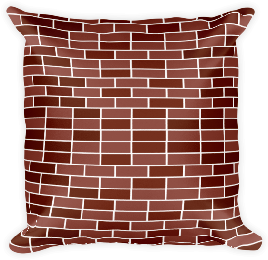 Red Brick Wall Design Square Pillow - Brick Clipart (600x600), Png Download