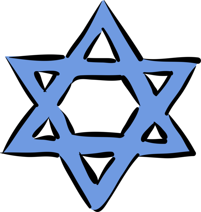 Vector Illustration Of Star Of David Shield Of David - Star Of David Clipart (664x700), Png Download