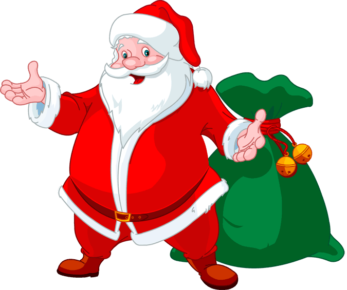 Santa's Workshop At The Ymca - Santa With Transparent Background Clipart (675x565), Png Download