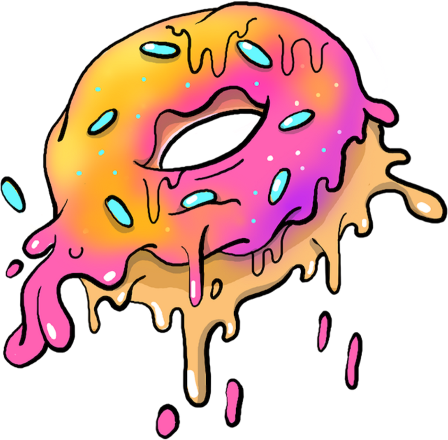 Art Tumblr Sticker Png Donut Picsart Tumblrpng Grimeart Clipart (882x866), Png Download