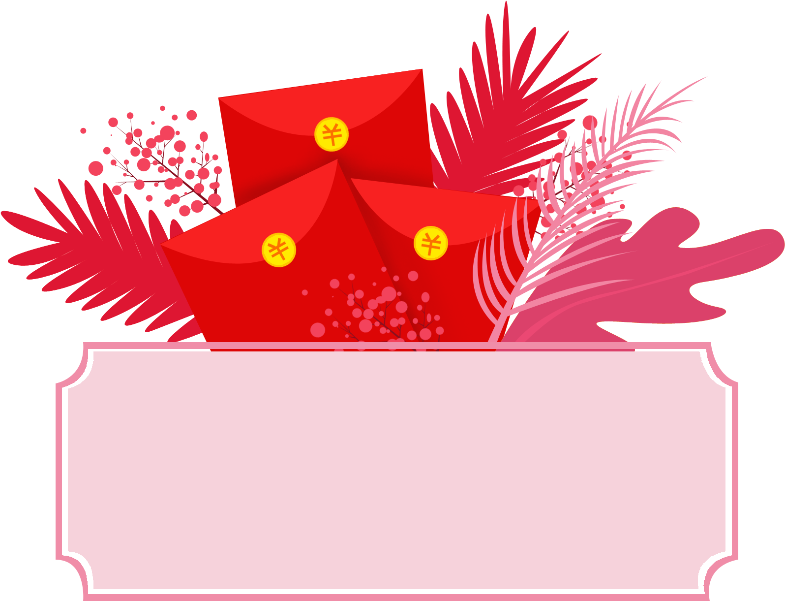 Red Envelope Border Floral Png And Psd - Illustration Clipart (2000x2000), Png Download