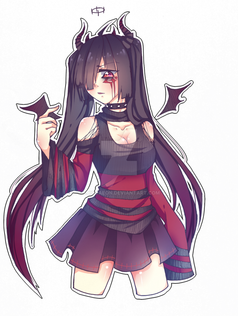 Anime Demon Png - Cute Anime Demon Girl Clipart (776x1030), Png Download