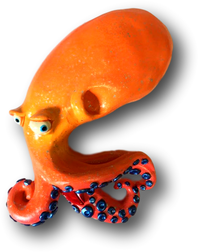 Bold Orange Bernie Octopus Fish With Attitude Clipart (641x815), Png Download