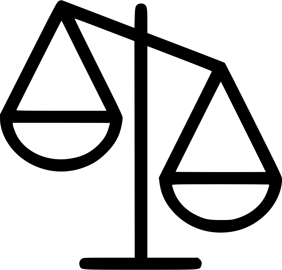 Law Scale Png - Justice Scale Icon Png Clipart (980x940), Png Download