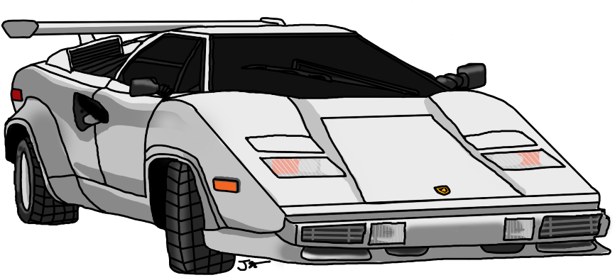 Png Free Stock Lamborghini Countach - Lamborghini Countach Clipart (990x492), Png Download