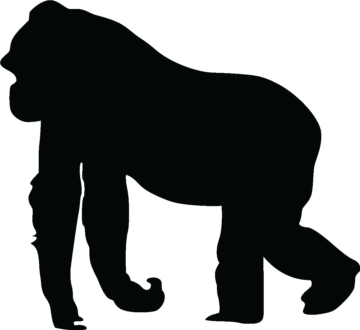 Gorilla Silhouette Silhouette Gorilla Wall - Gorilla Silhouette Vector Free Clipart (1200x1200), Png Download