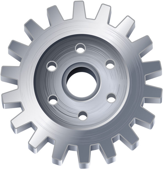 Silver Gear Transparent Png - Gear Silver Png Clipart (580x600), Png Download