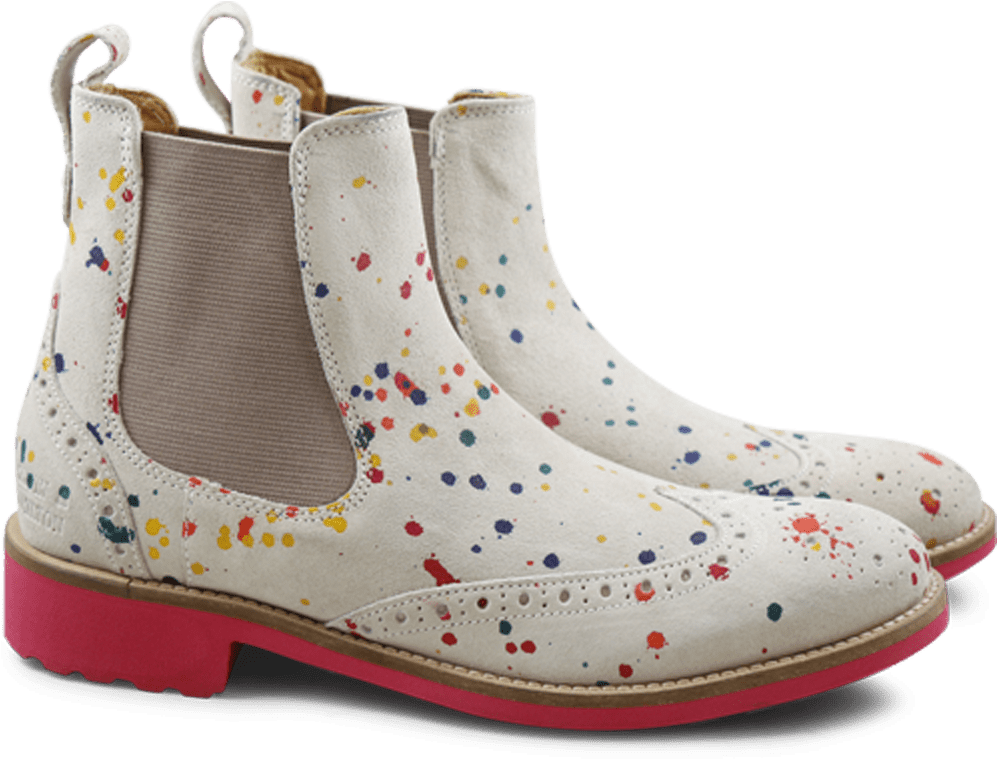 Ankle Boots Ella 5 Suede White Dots Multi - Chelsea Boot Clipart (1024x1024), Png Download
