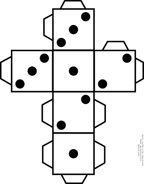 Counting Cube, Dice, Handicrafts, Tinker, Dots, Counting - Net Of A Dice Clipart (503x640), Png Download