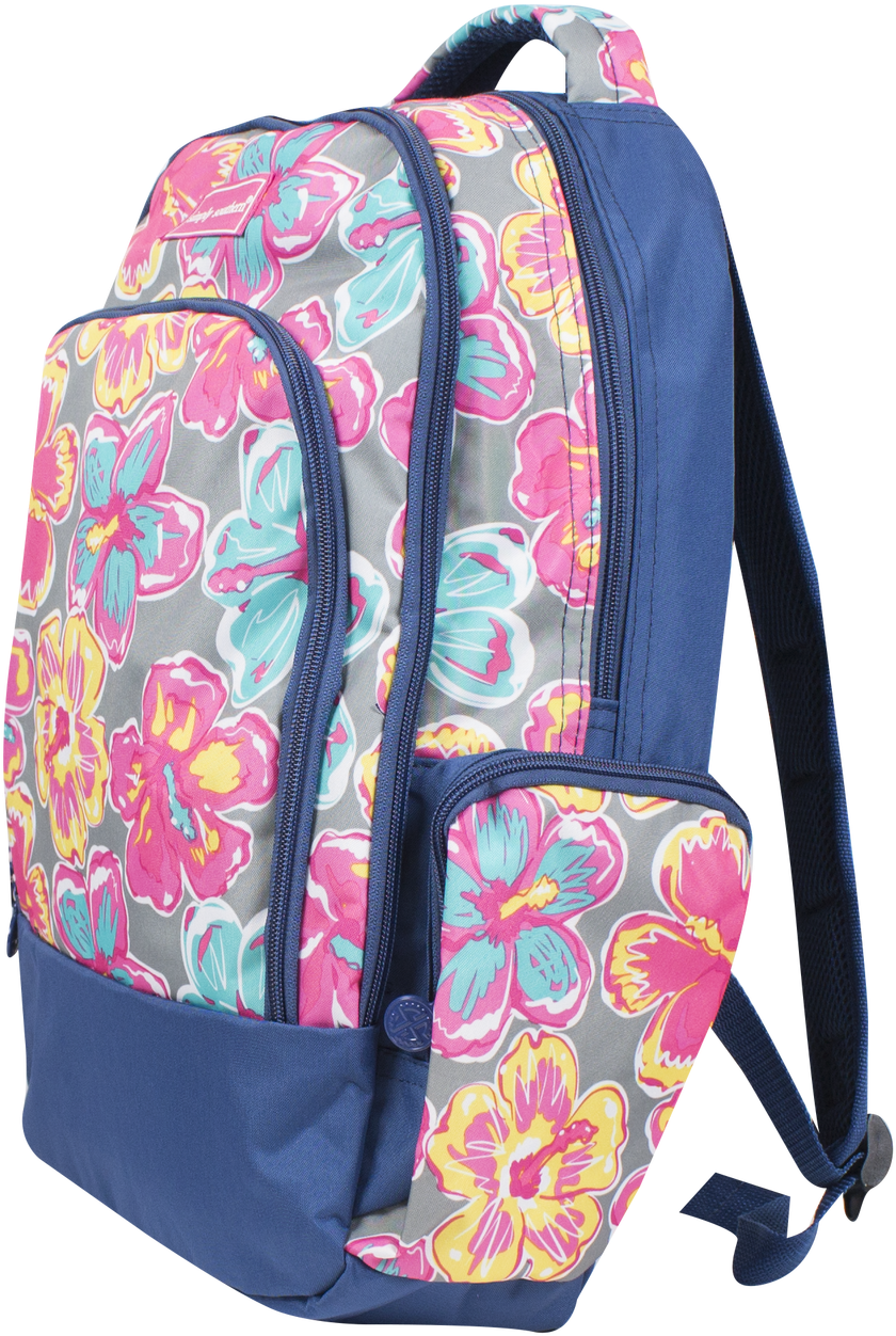 Floral-backpack - Simply Southern Backpack Png Clipart (899x1280), Png Download