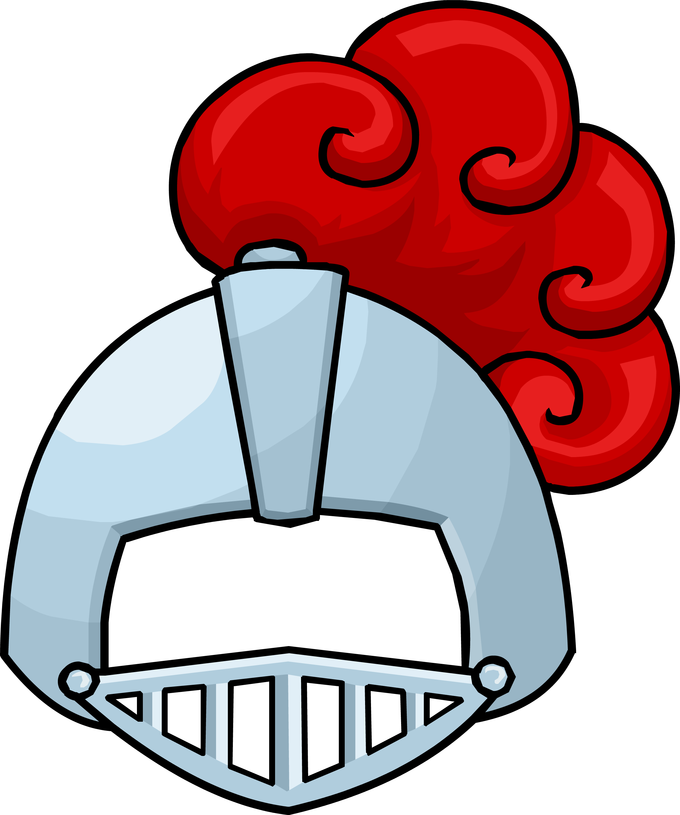 Masks Clipart Knight - Club Penguin Knight Helmet - Png Download (2304x2760), Png Download