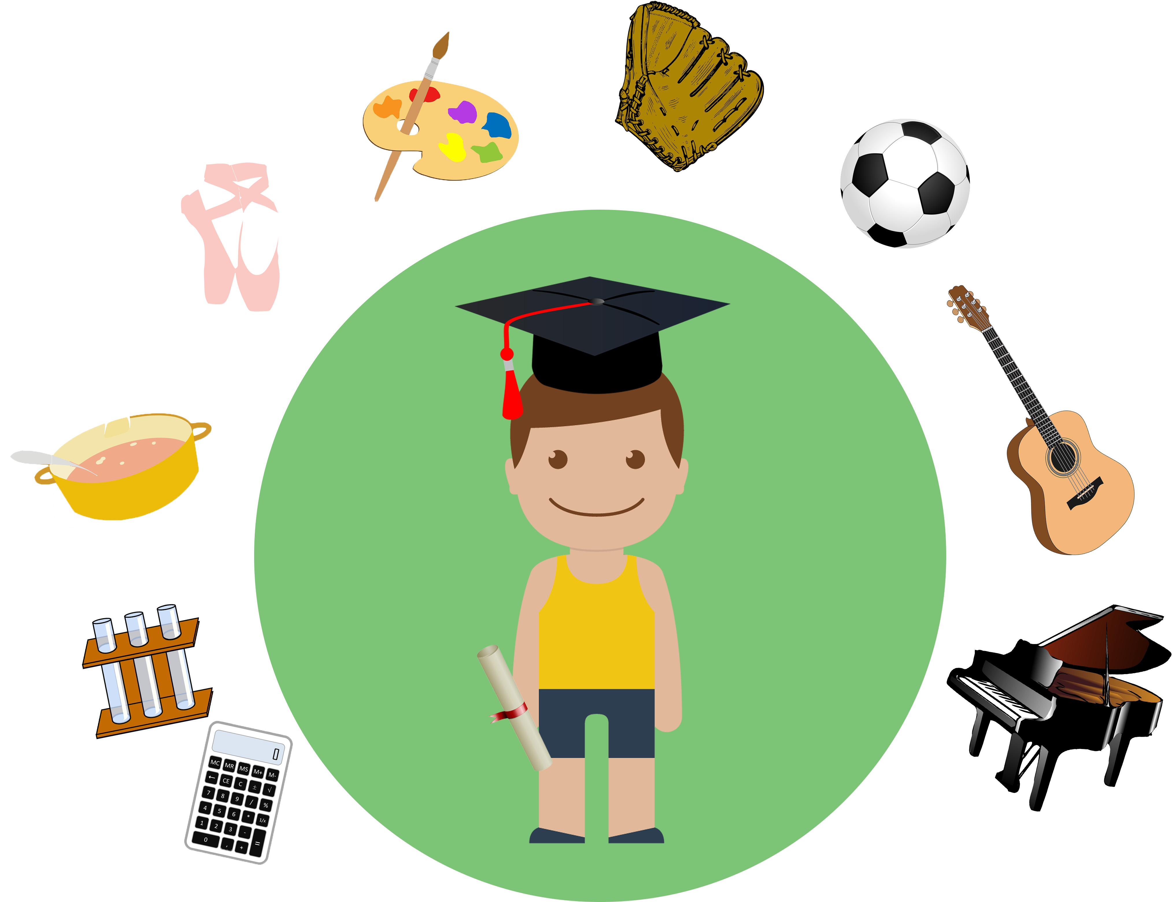 Clip Black And White Download Collection Of Extra Curricular - Extracurricular Activities - Png Download (4128x3205), Png Download