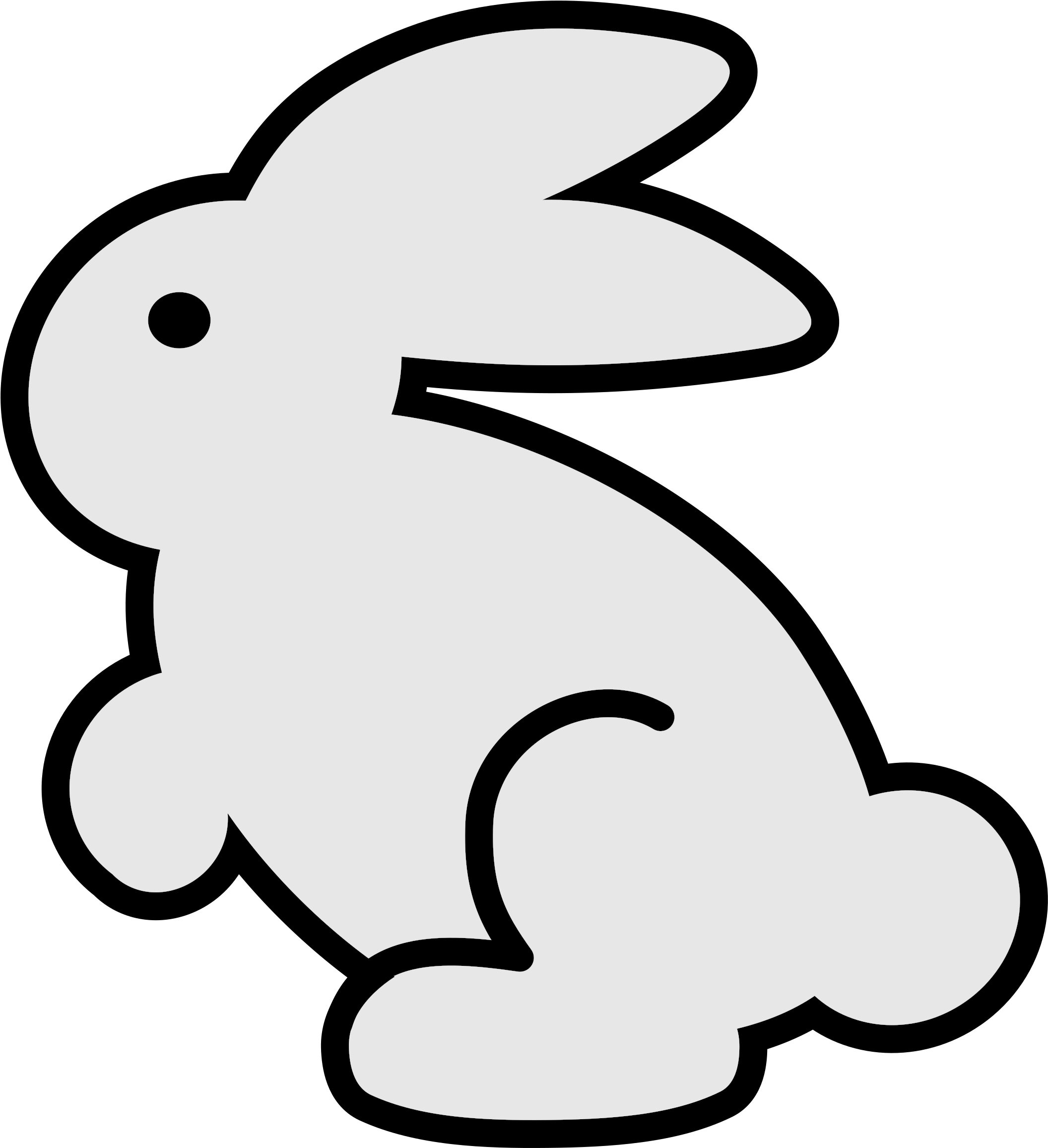 Easter Bunny Rabbit Download Black And White Free Commercial - Bunny Clip Art - Png Download (2112x2313), Png Download