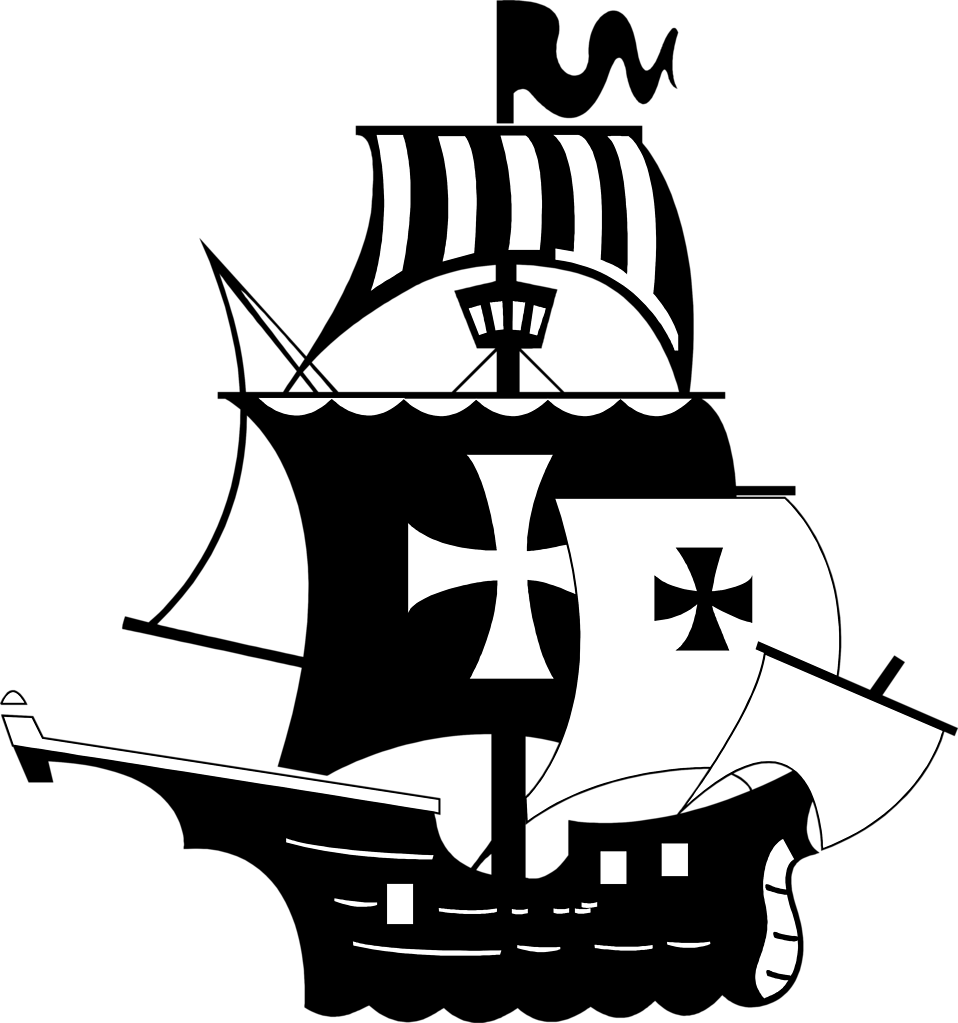 958 X 1023 24 - Pirate Ship Clipart Black And White - Png Download (958x1023), Png Download