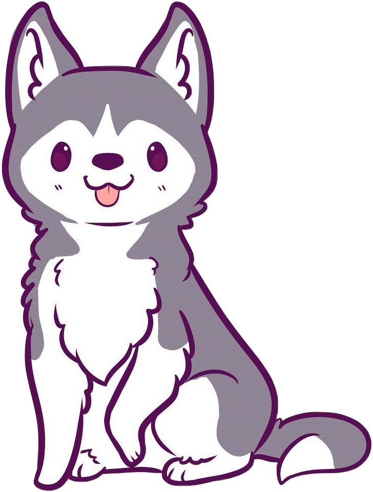 Husky Clipart Kawaii - Kawaii Husky Drawing - Png Download (728x961), Png Download