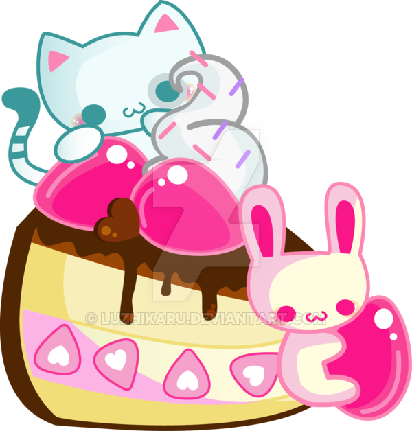 Cute Cake By Luzhikaru - Cartoon Pink Cute Cake Clipart (600x628), Png Download
