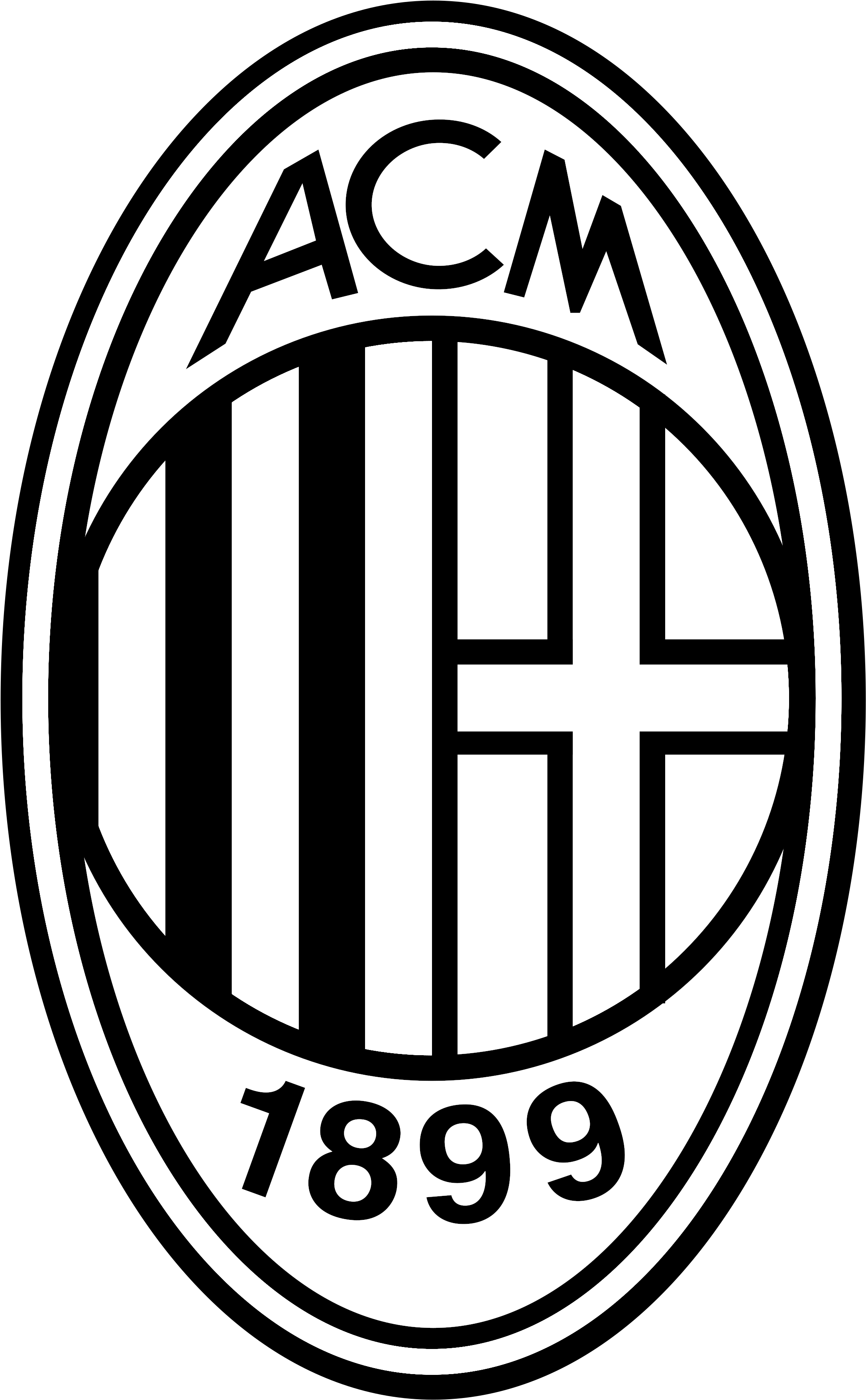 Cool White Facebook Logo With Bmw Logo Vector - Ac Milan Logo Png Clipart (2400x3751), Png Download