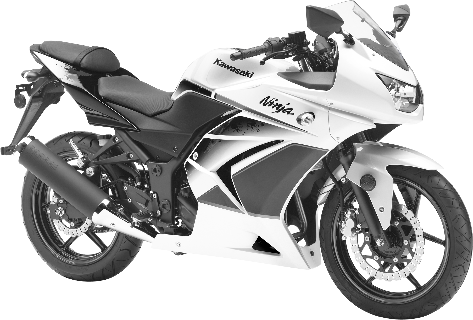 Kawasaki Ninja 250r White Motorcycle Bike Png Image - Kawasaki Ninja 250 2011 Clipart (1873x1311), Png Download