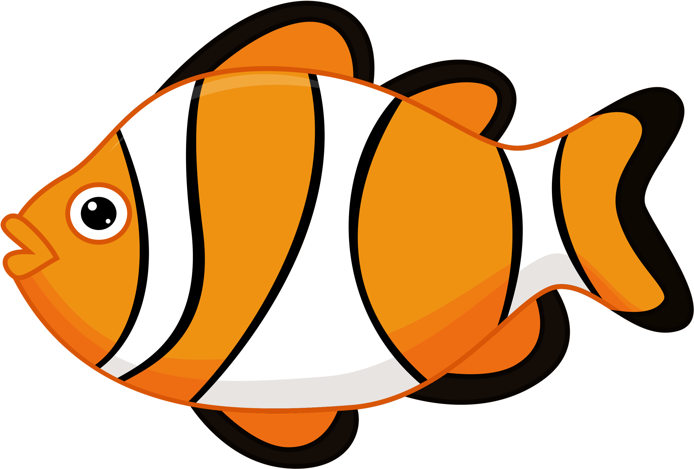 Goldfish Clipart Abstract - Peixinhos Fundo Do Mar Png Transparent Png (2560x1811), Png Download