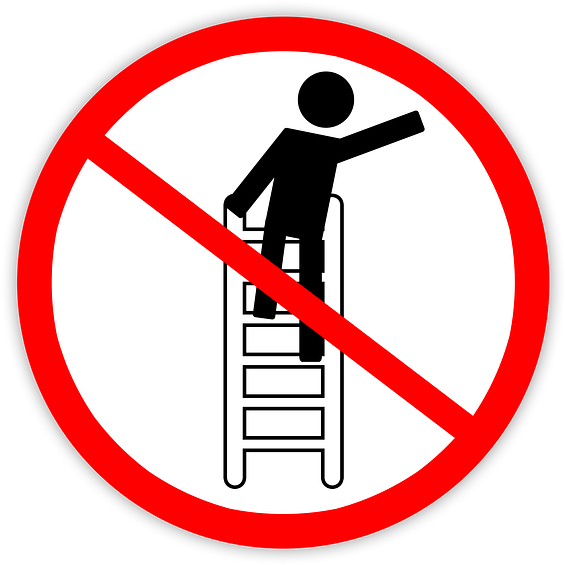 Do Not Climb Ladder Sign , Png Download - Health And Safety In Retail Clipart (565x565), Png Download
