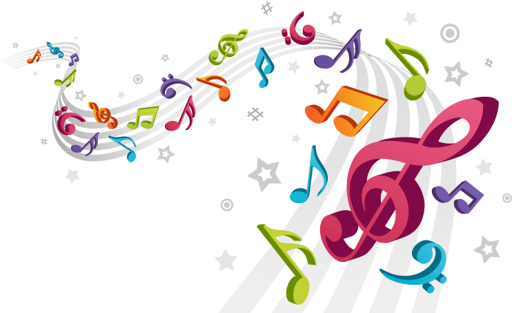 Molly Musical Notes Pretend City Childrens Museum - Colorful Music Notes Png Clipart (1250x550), Png Download