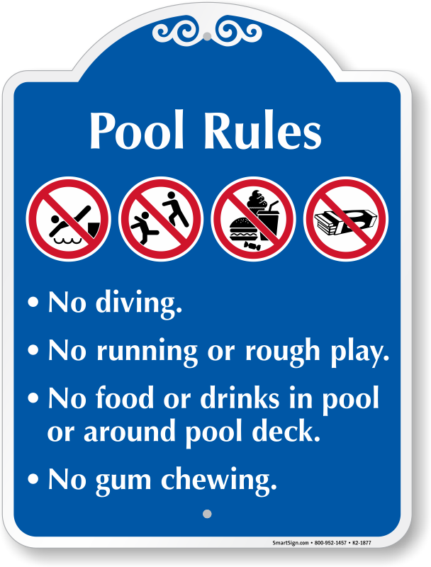 No Running On Pool Deck Clipart (608x800), Png Download