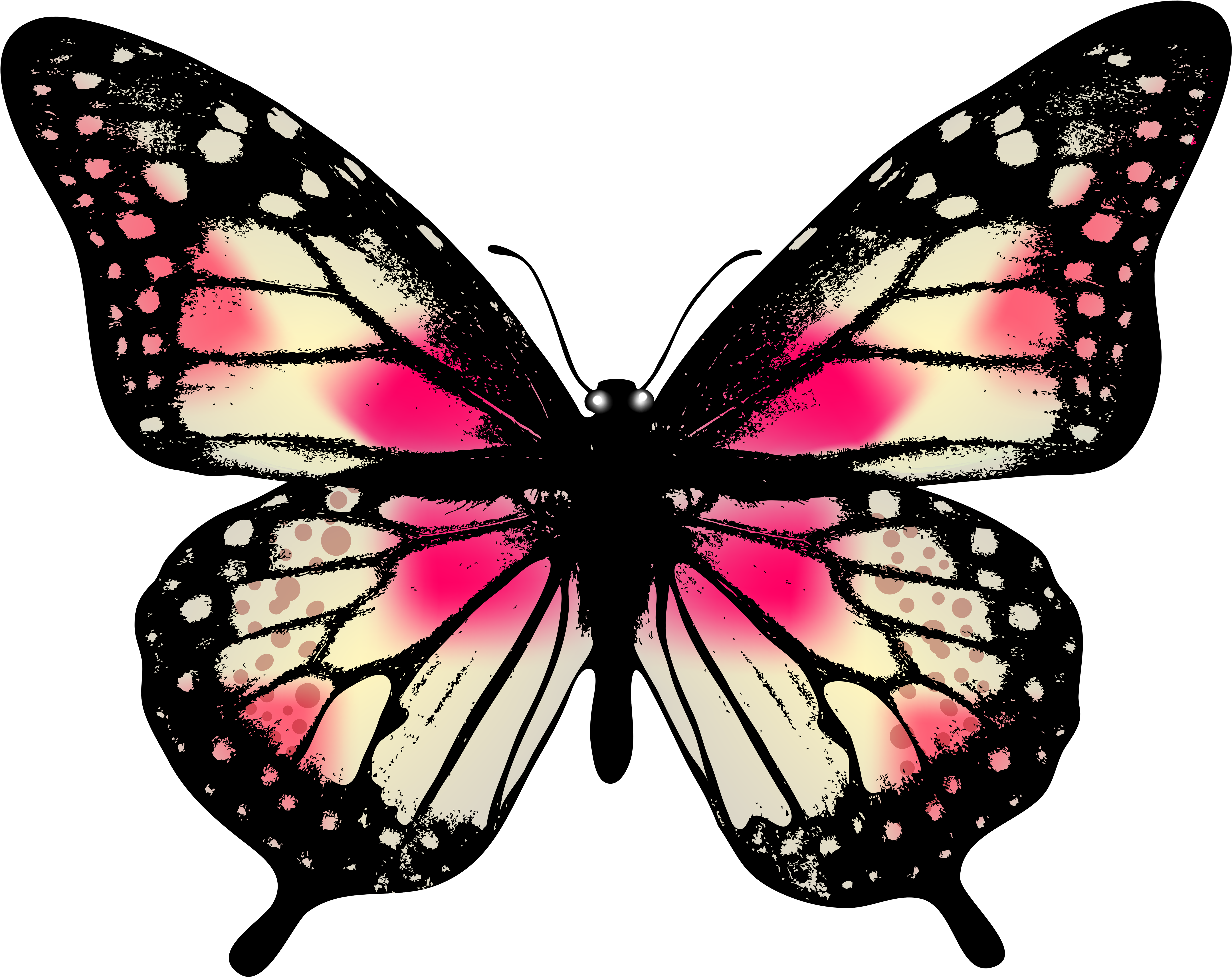Large Pink Butterfly Png Clip Art Image - Butterfly Png Transparent Png (7035x5523), Png Download