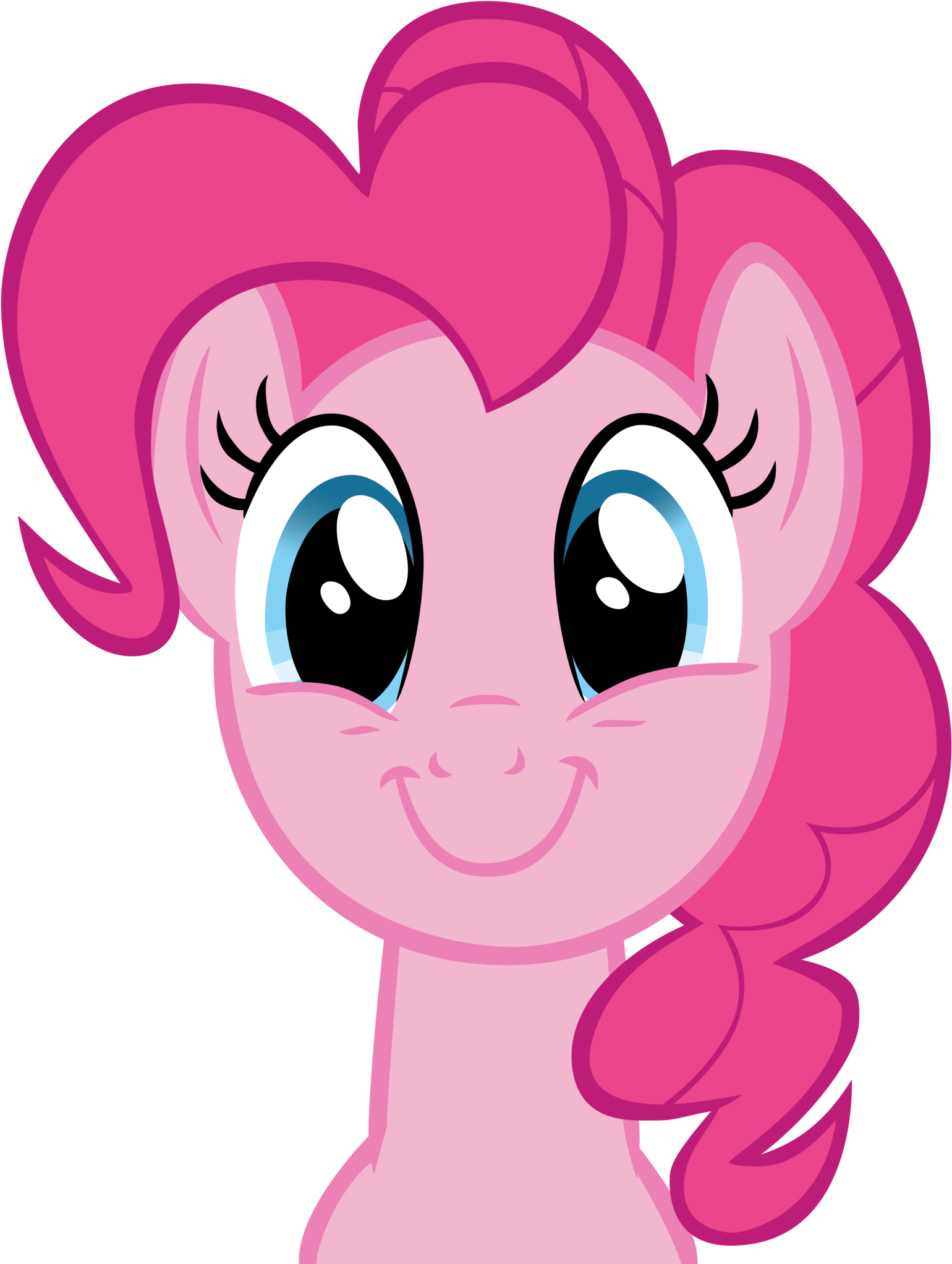 Pink Smiley Face With Mustache - My Little Pony Pinkie Pie Face Clipart (1600x2062), Png Download