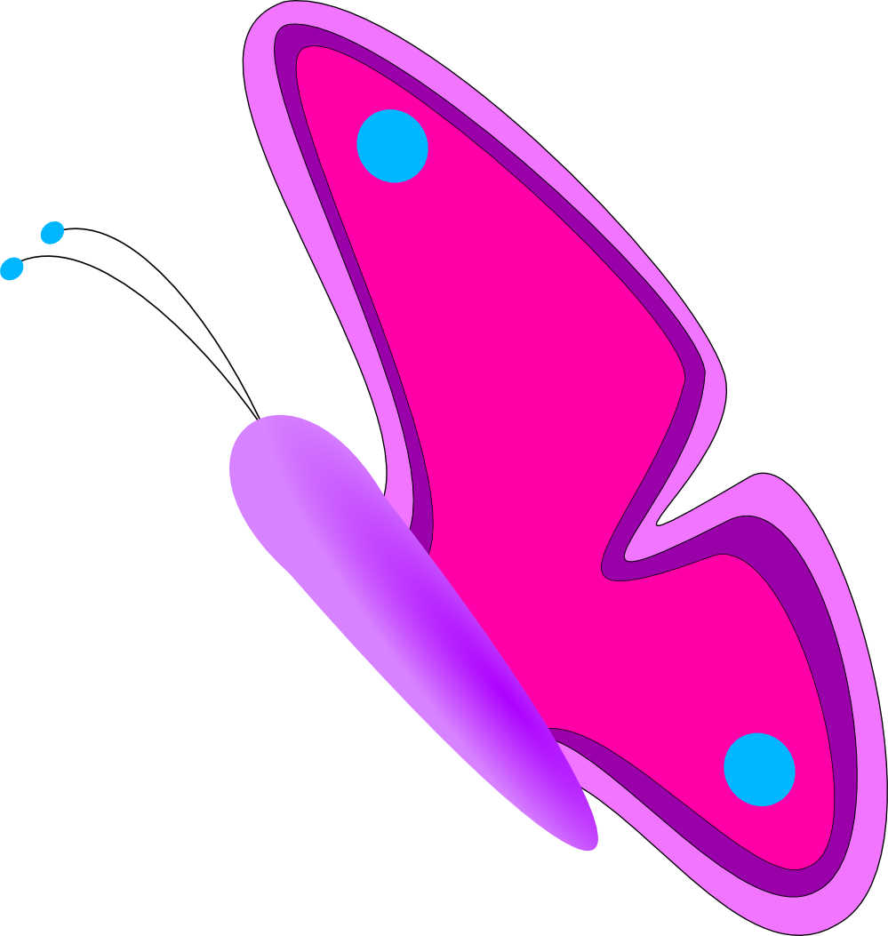Animated Butterfly - Butterfly Clip Art Side - Png Download (564x594), Png Download