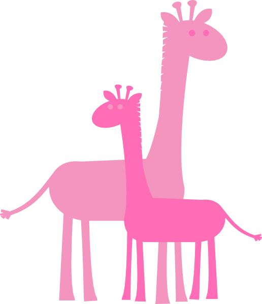 Girl Clipart Giraffe - Baby Pink Giraffe Png Transparent Png (516x598), Png Download