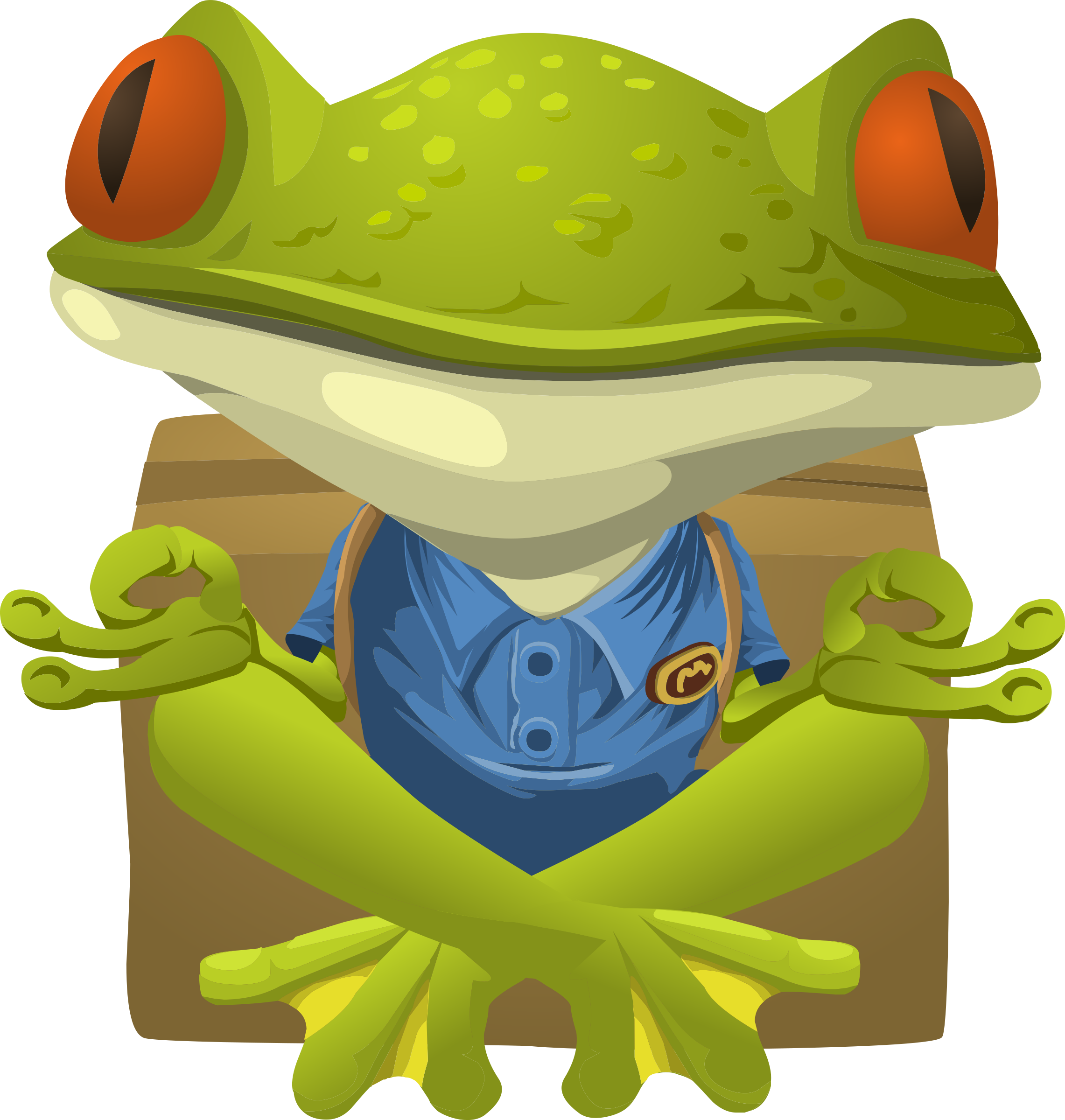 Big Image - Frog Yoga Clipart Transparent - Png Download (2282x2400), Png Download