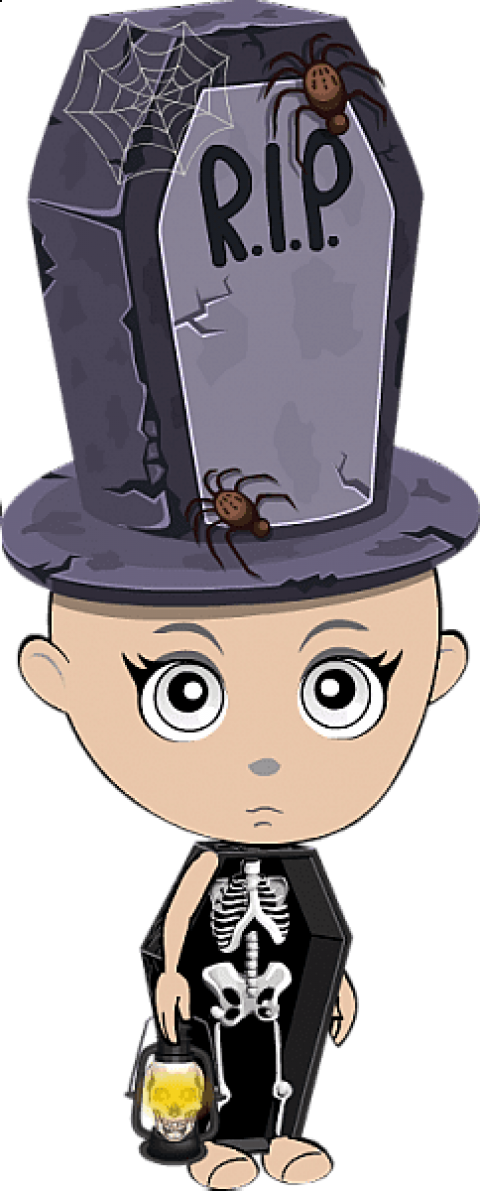 Free Png Halloween Tombstone And Coffin Set Png - Cartoon Clipart (480x1191), Png Download