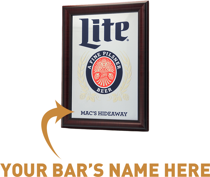 Miller Lite Personalized Framed Mirror - Miller Lite Clipart (1000x1000), Png Download