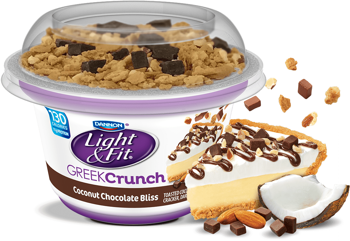 Chocolate Coconut Bliss Nonfat Greek Yogurt Crunch - Yogurt With Mix Ins Clipart (1140x810), Png Download