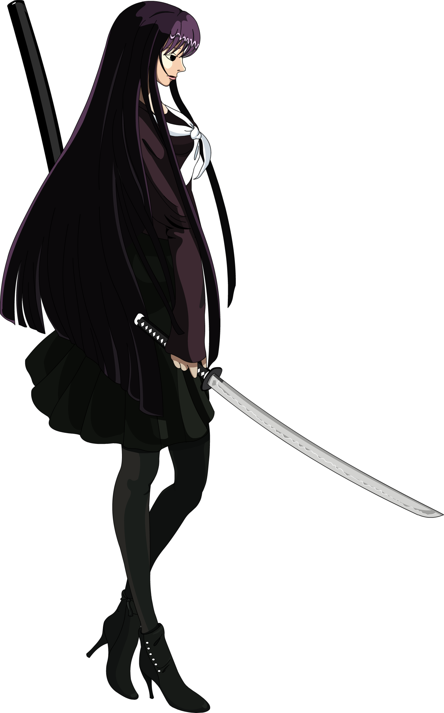 Drawn Ninja Skeleton - Female Assassin Ninja Assassin Anime Clipart (1493x2398), Png Download