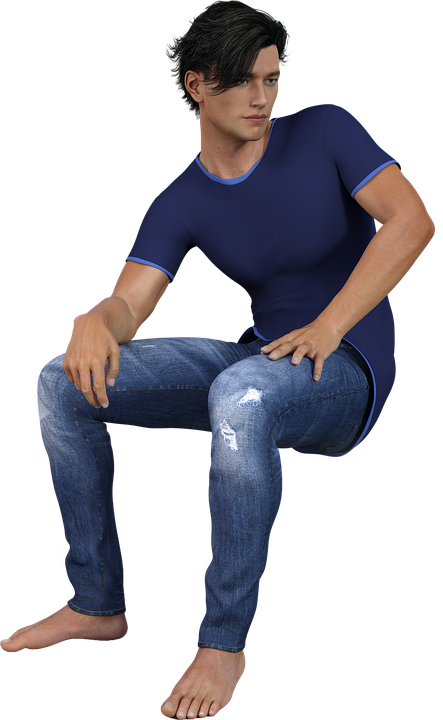 Sitting Person Png - Man Seated Png Clipart (443x720), Png Download