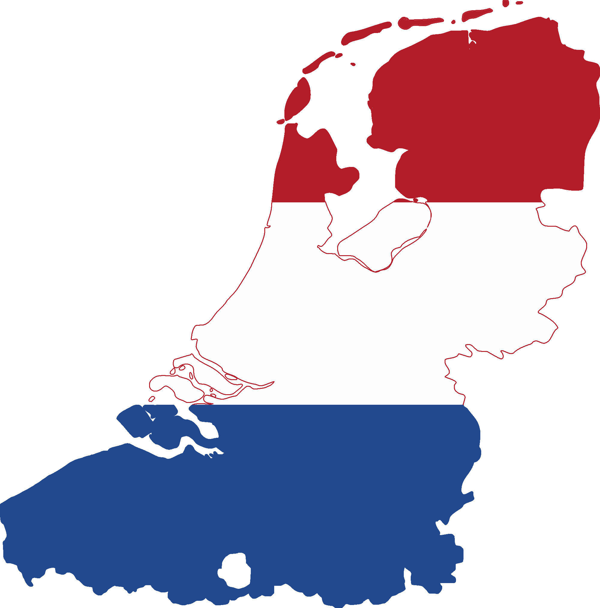 Flag Map Of The Dutch Language - Netherlands Map And Flag Clipart (2000x2025), Png Download