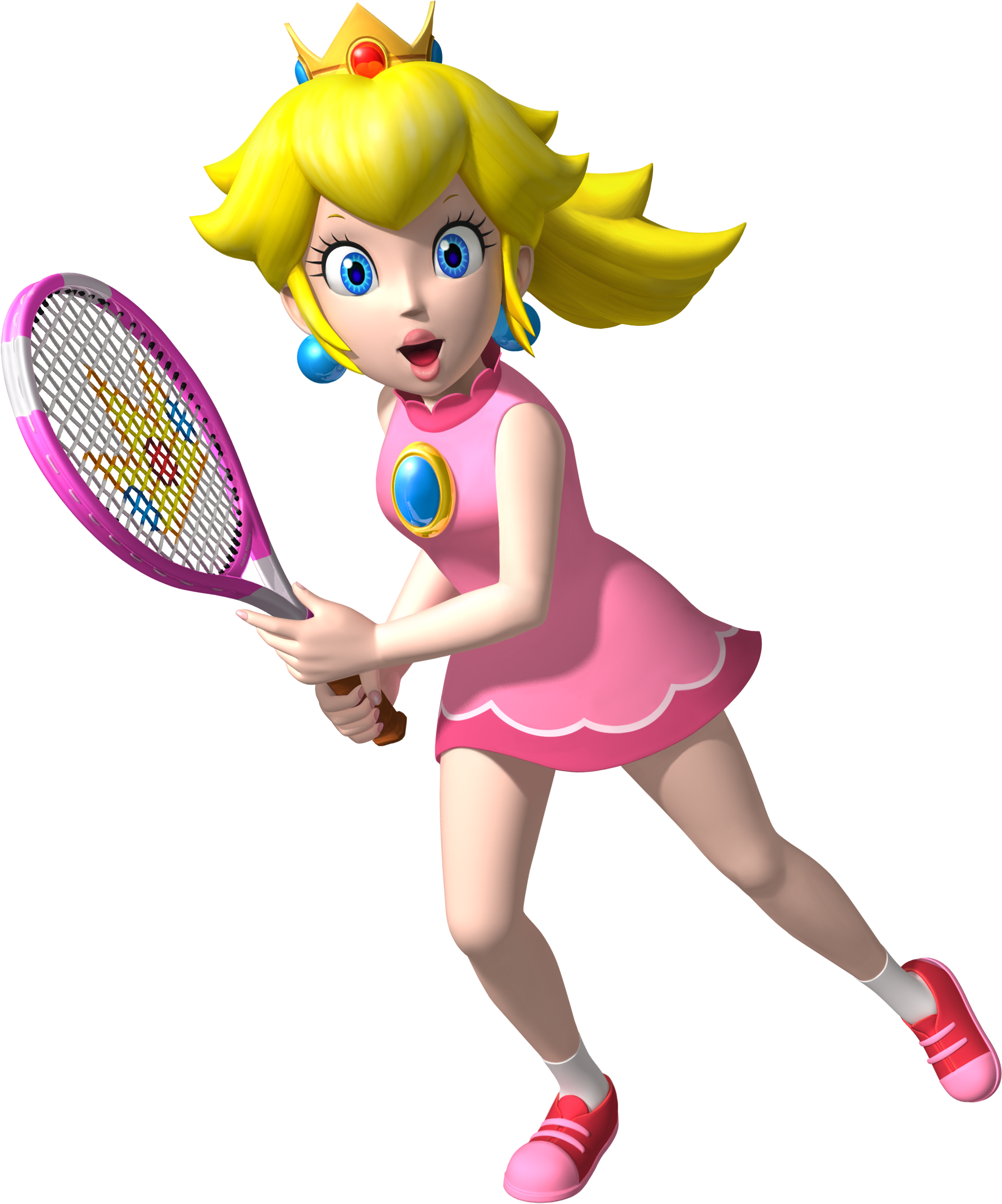 View large size Princess Peach Transparent Png - Mario Tennis Open Peach Cl...