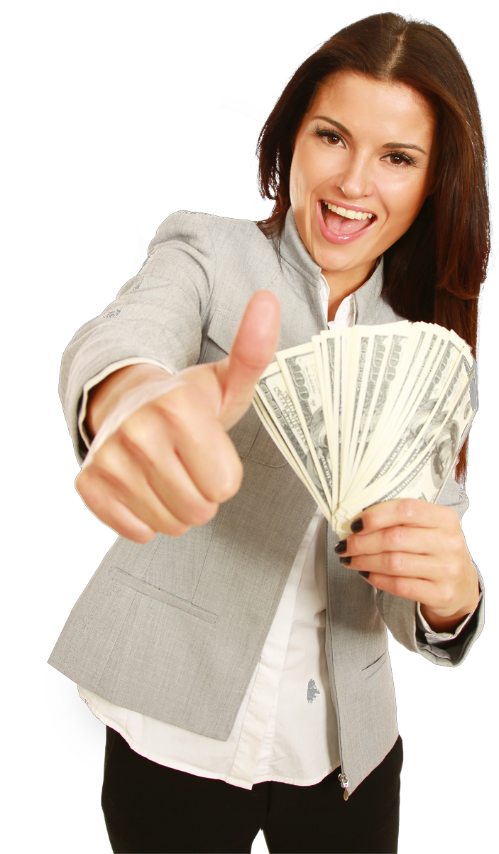 Find A Store - Girl With Money Png Clipart (838x1325), Png Download