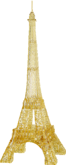 3d Crystal Puzzle Deluxe - Gold Eiffel Tower Transparent Clipart (640x640), Png Download