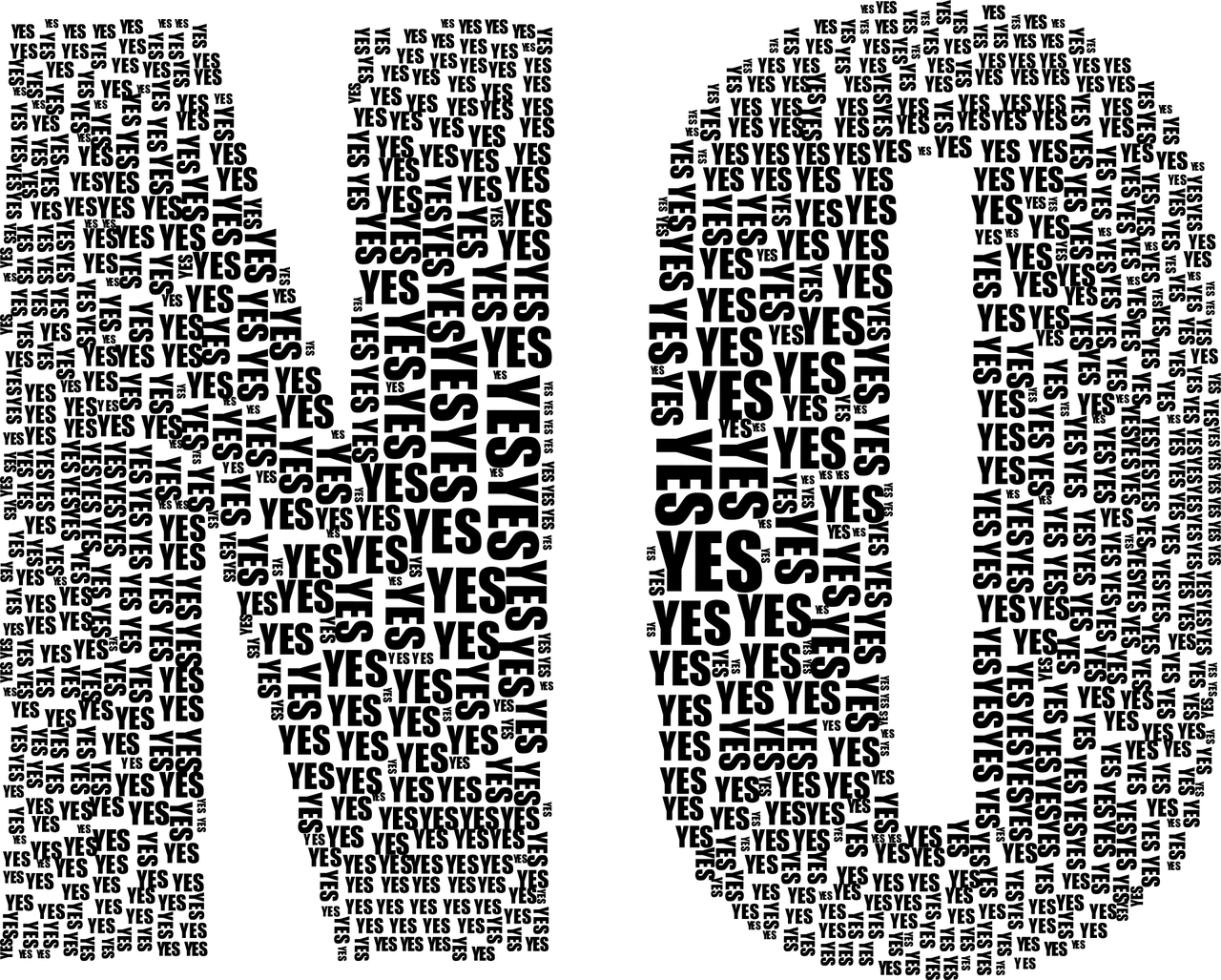 Yes No Typography Type Text Words Abstract Art - Saying No Clipart (897x720), Png Download