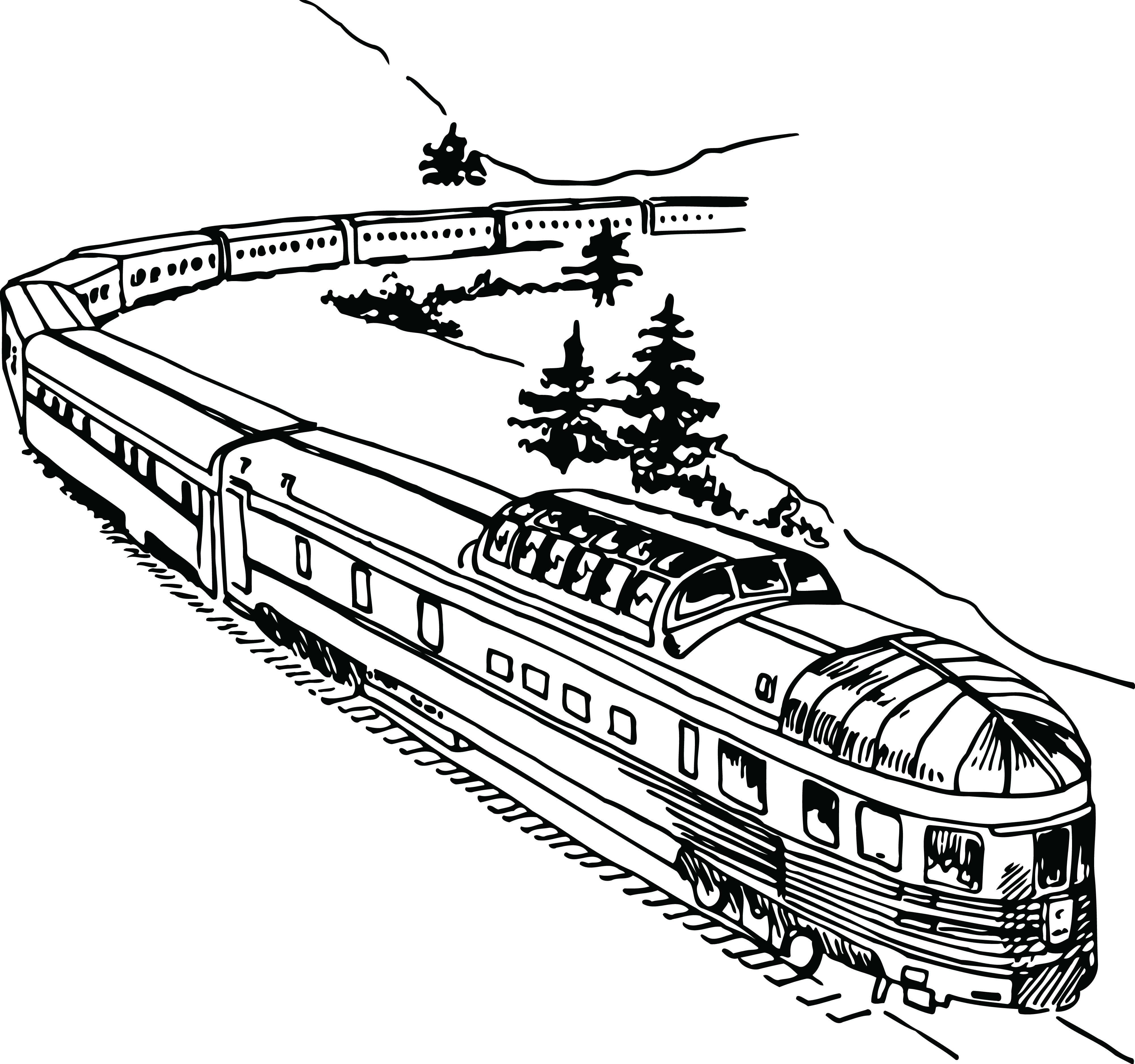 Medium Image - Train Pictures Black And White Clipart (800x752), Png Download