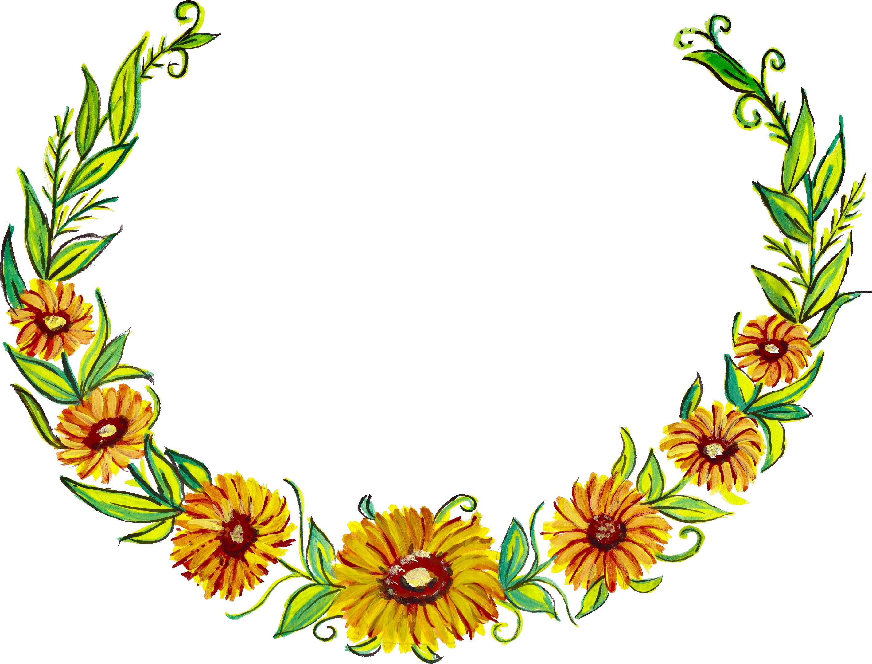 Free Download - Sunflower Clipart (2840x2161), Png Download