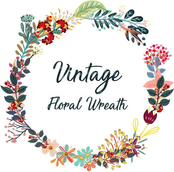 Creative Colorful Floral Vintage Wreath Ai File - Floral Vintage Png Vector Clipart (640x640), Png Download
