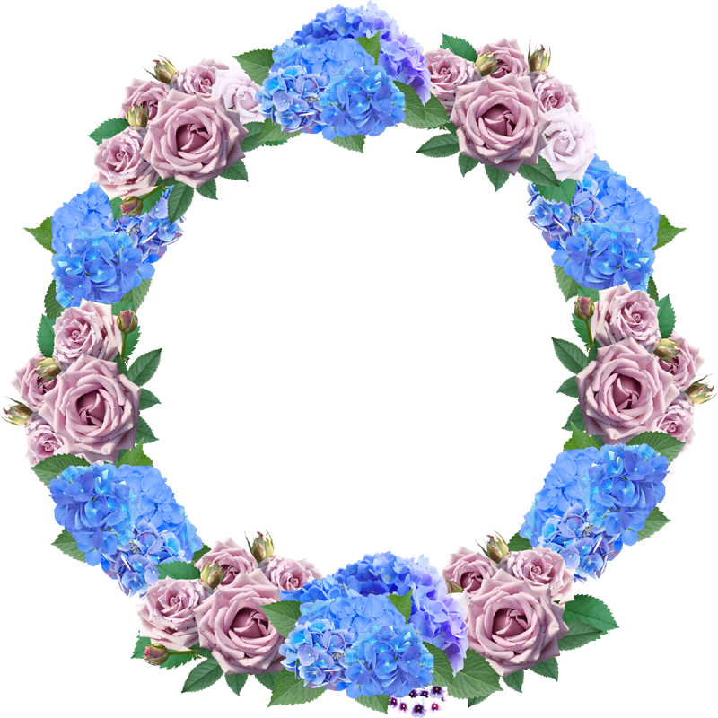 Blue Wreath Png - Floribunda Clipart (800x800), Png Download