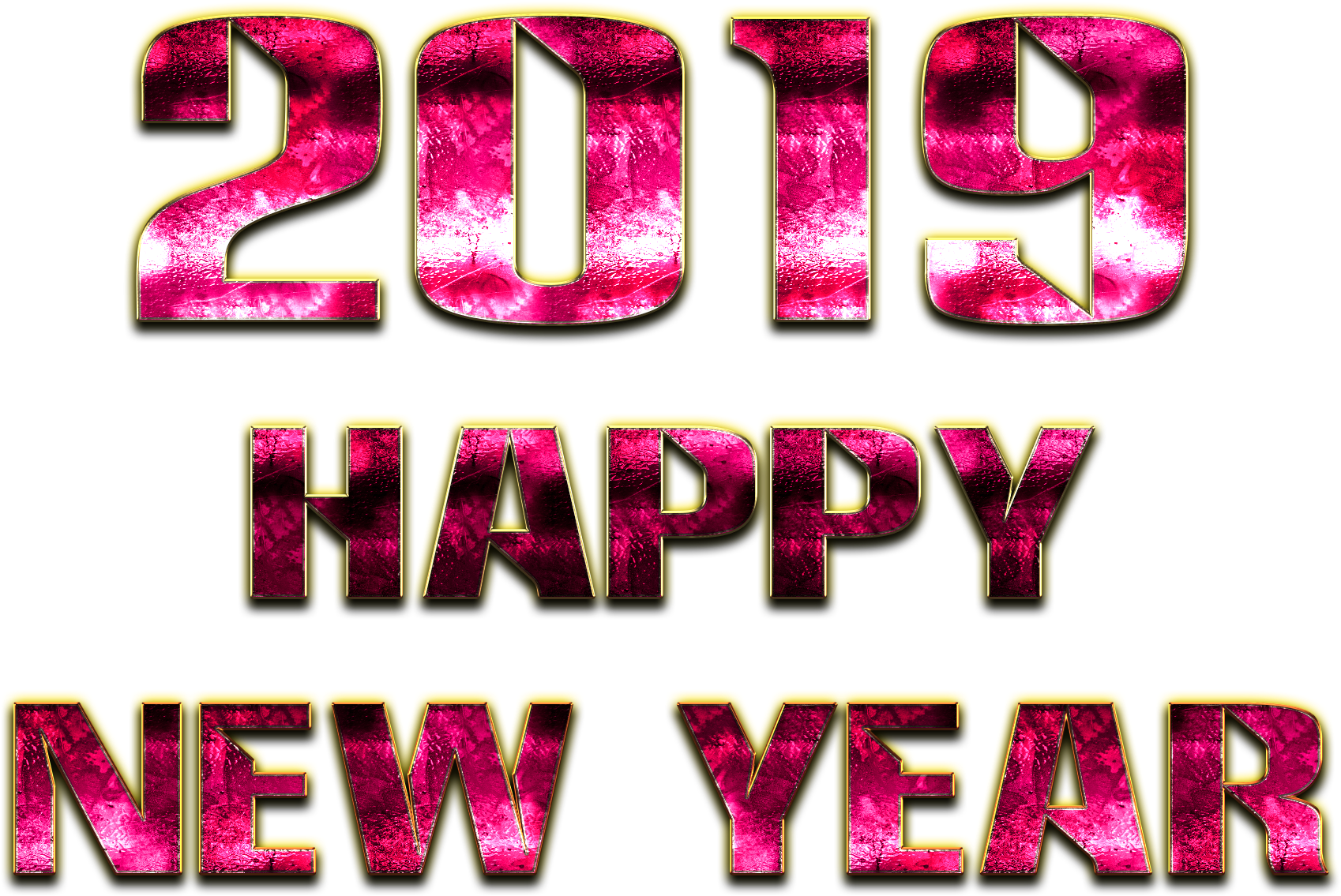 2019 Happy New Year Png Clipart (2016x1227), Png Download