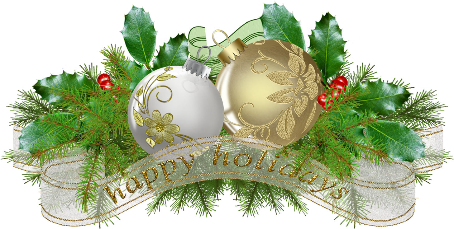 Christmas Decor Vector Png With Decorations Png File Clipart (1457x736), Png Download