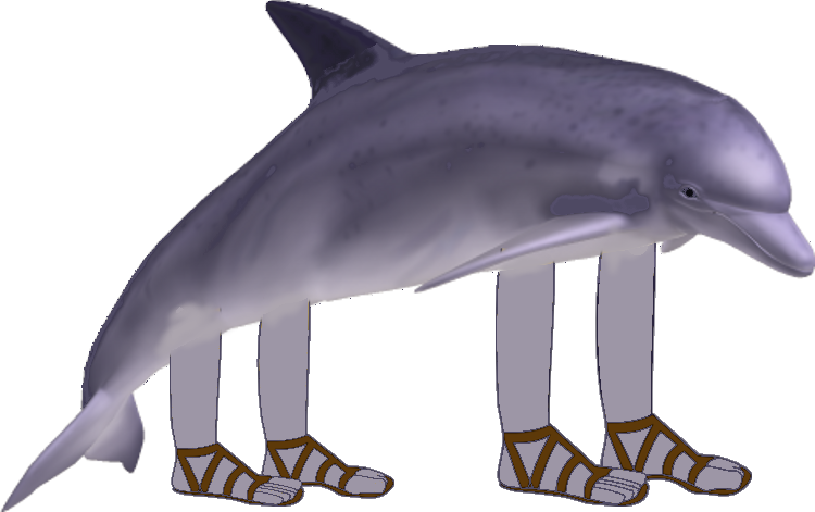 Dolphin With Arms And Legs Clipart (750x471), Png Download