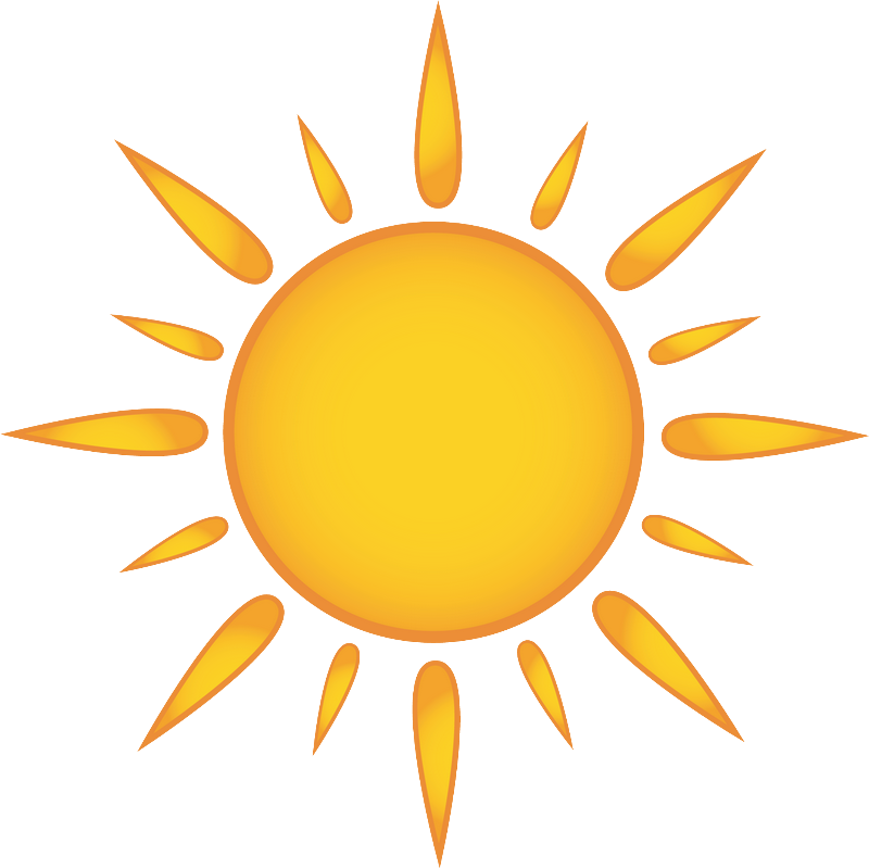 Sun Rays Clipart - Cartoon Sun - Png Download (800x799), Png Download